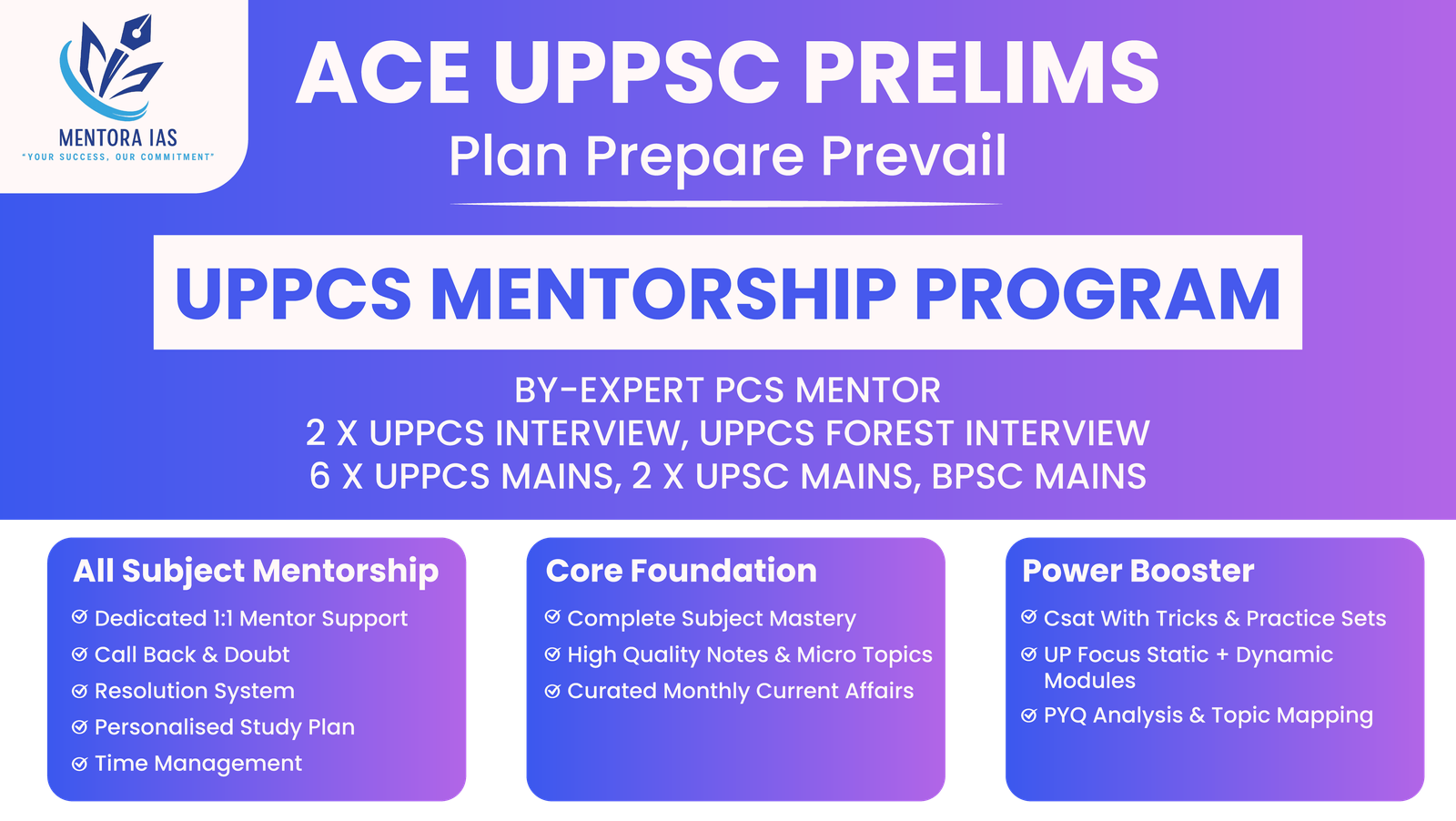 UPPSC Prelims 2026: Structured Mentorship Program