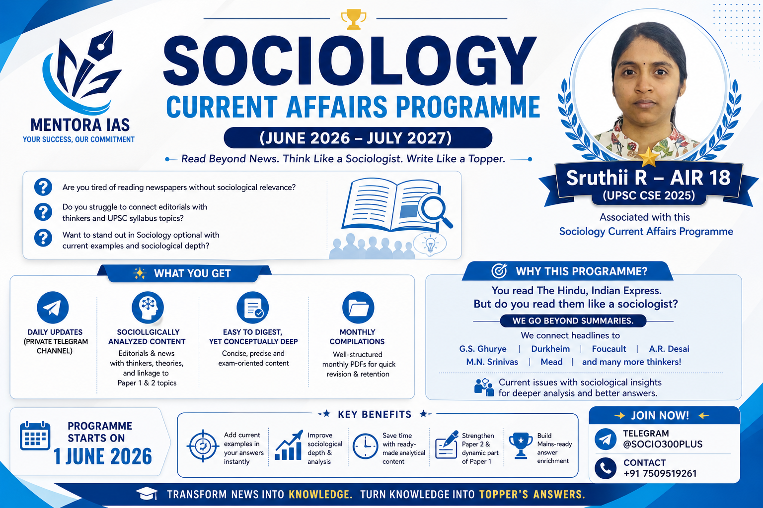 Sociology Current Affairs Program 2027